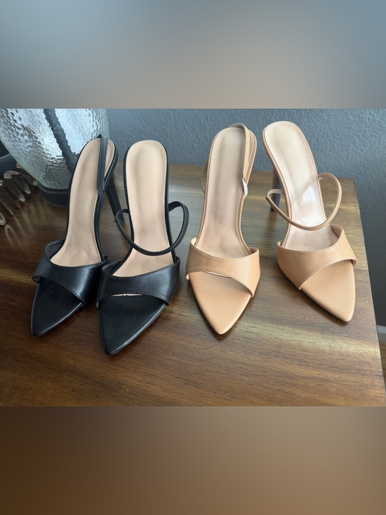 other Shoes - Bundle Both Pairs of Pointed Toe Slingback Heels in Black and Nude